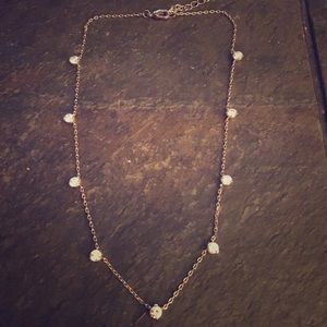 CZ Stone Station Necklace